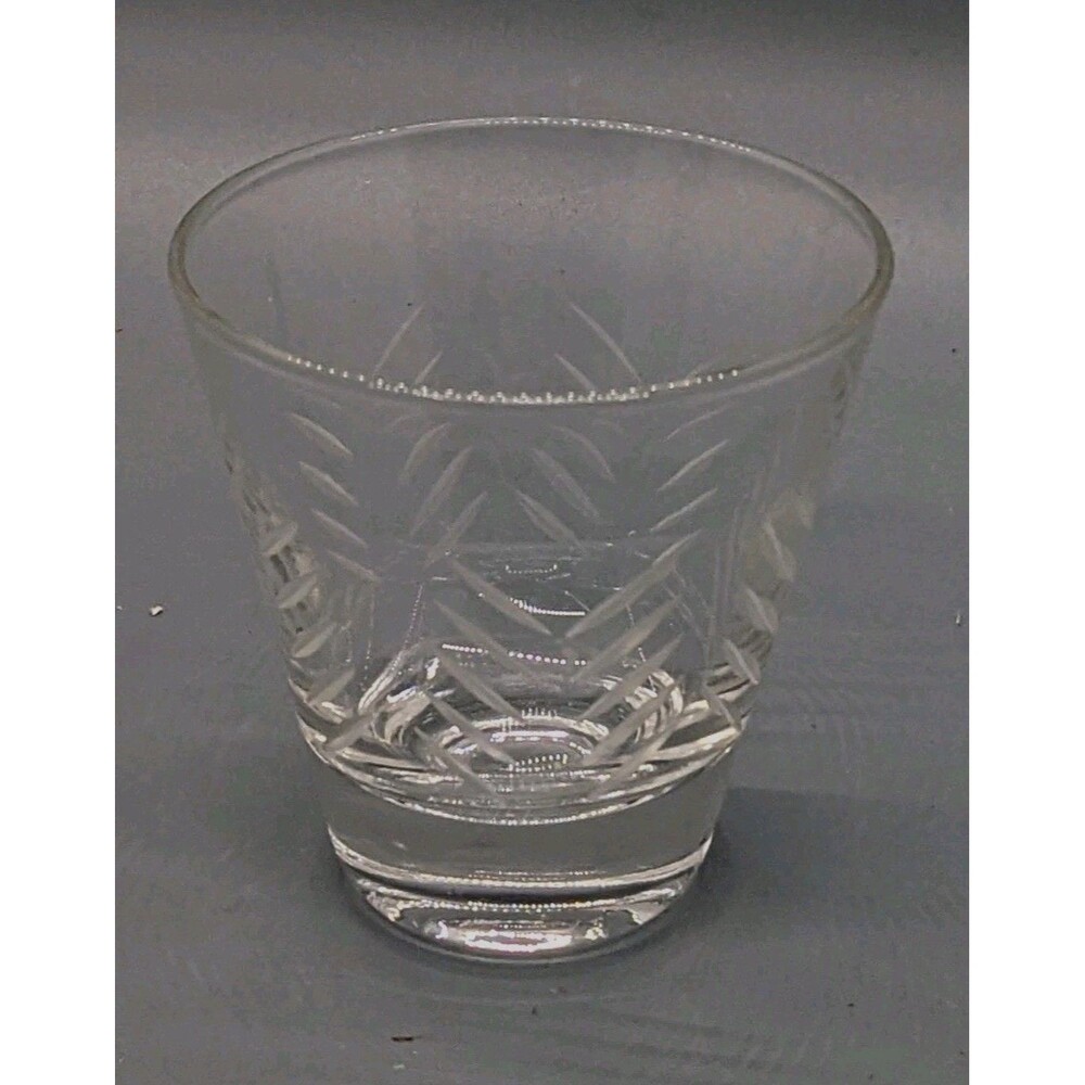 Javit RAIN #190 Hand Cut WHISKEY Double Old Fashioned Cocktail GLASS 2.75” MCM